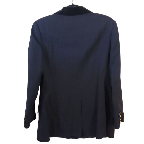 Lord &Taylor Vintage Fifth Avenue Collection Black Blazer Velvet Collar Size 10P - Picture 2 of 8